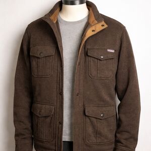 LargeClean Eddie Bauer fleece-lined jacket in a versatile green color Large